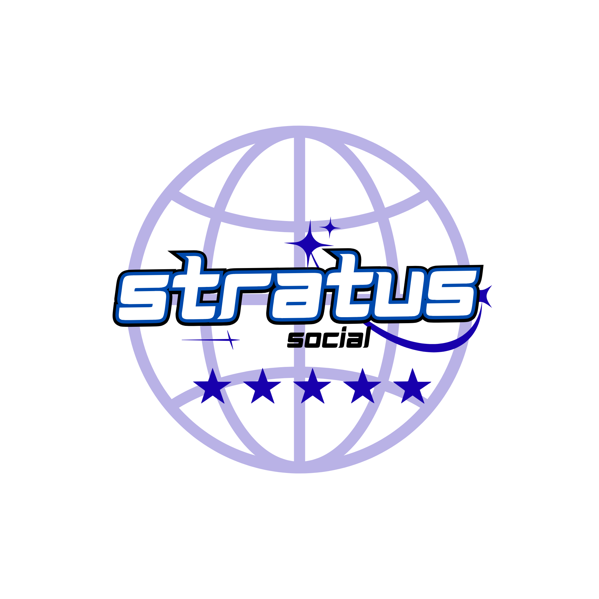 Stratus Social — globe and stars logo